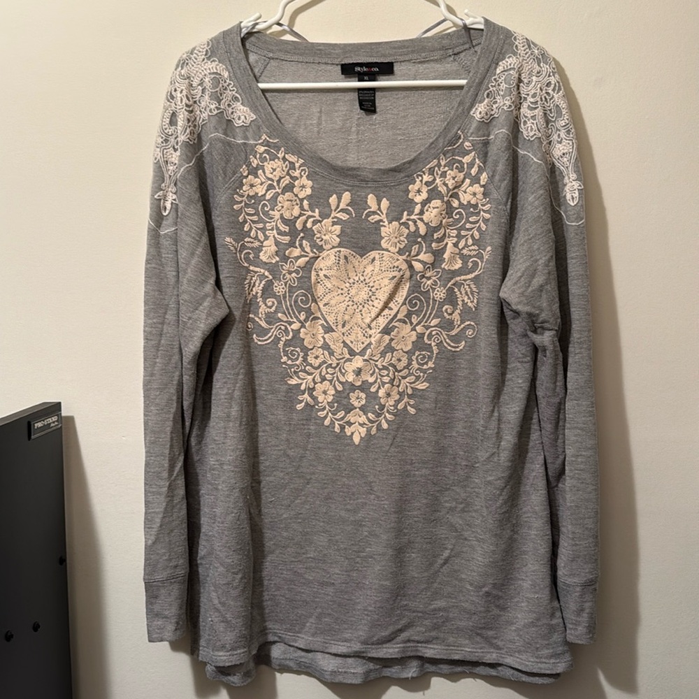 Women’s Style & Co long sleeve grey XL top